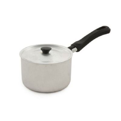 Ковш алюм 1,5л с крышкой и черной ручкой матовый