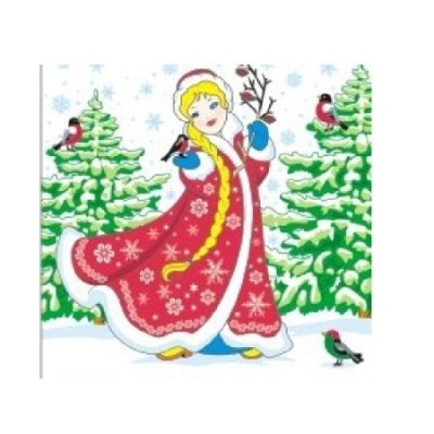Салфетки бумажные 24*24 Desing 40л Новый Год Снегурочка /32 57532