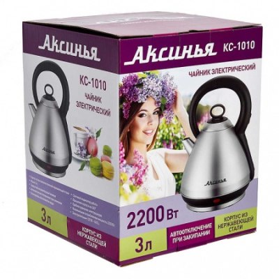 Чайник эл. Аксинья КС-1010 нерж 3л /12