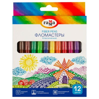 Фломастеры 12 цв. Гамма 'Классические'