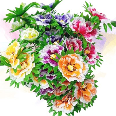 Цветок искусственный 18Н Роза 6 бутонов 50см Н-73 \40