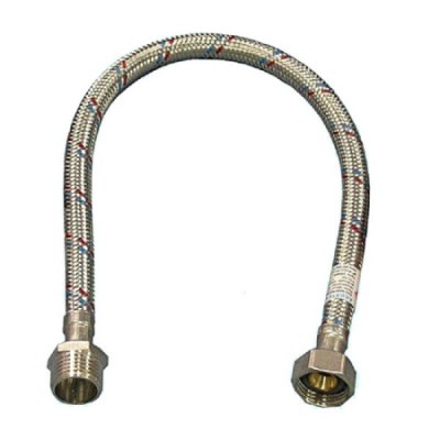 Подводка для воды в оплетке Г-Ш 0,4м 1/2 EPDM