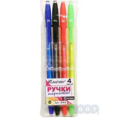 Набор ручек шар. 4цв 8шт Орбита100