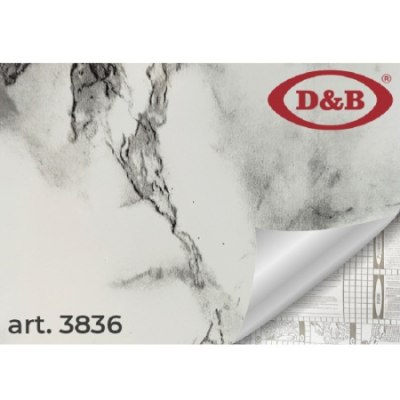 Пленка самоклеящаяся D&B3836 45см*8м мрамор серо-белый /20