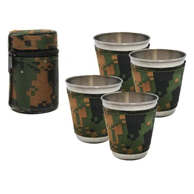 Рюмки в чехле 4шт Пиксель средние декор JB-05C