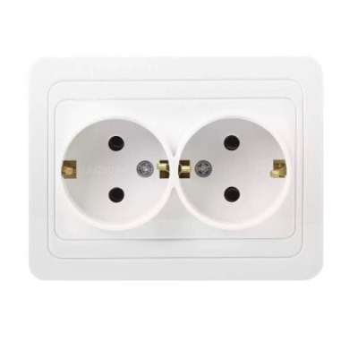 Розетка 2гн СУ с/з 16А керамика Smartbuy Марс (SBE-02w-16-S2-Z-c) /100