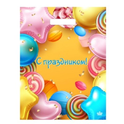 Пакет вырубной 400*310*0,060 Ламинат С праздником /50/500