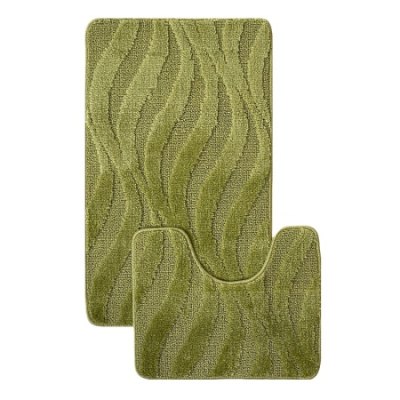 Коврик в ванную комнату Набор 2пр 60*100см+50*60 Dekorelle Bravo, Brk13-7 Зеленый