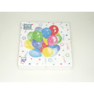 Салфетки бумажные 20*20 Bouguet 30л 2сл Веселый праздник /26
