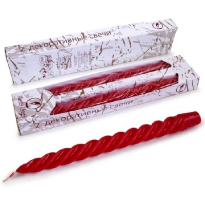 Свеча витая 50гр 2шт красная (5ч) ОСЗ арт8146 /30