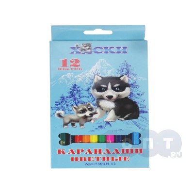 Карандаши 12 цв. Енот в Джунглях