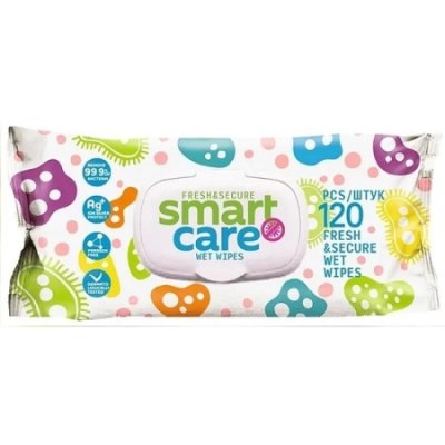Салфетки влажные 120шт Для Всей Семьи Smart Care эконом с крышкой /10