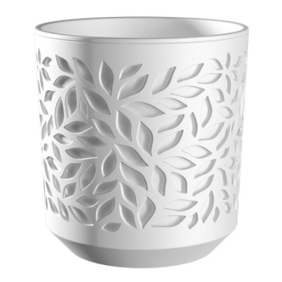 Кашпо 'Leaves' 1,25л Белый/Белый /27 КШ-9828