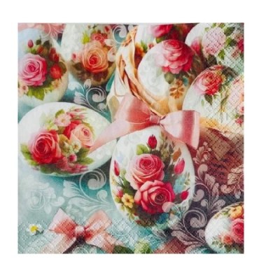 Салфетки бумажные 33*33 GrandPero 3сл 20л Изысканная роспись ПАСХА /12 5235