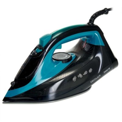 Утюг эл. DELTA LUX DE-3000 черный с бирюзовым 2000 Вт /10
