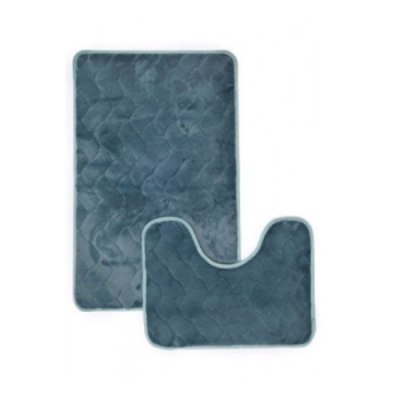 Коврик в ванную комнату Набор 2пр 50*80см+50*40 AQUADOMER МАРИНА Синий AM001 /1/25