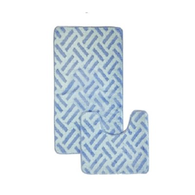 Коврик в ванную комнату Набор 2пр 50*40см+50*80см AQUADOMER Фиеста Голубой F002 1/50
