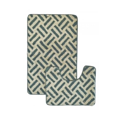 Коврик в ванную комнату Набор 2пр 50*40см+50*80см AQUADOMER Фиеста Зеленый F003 1/50
