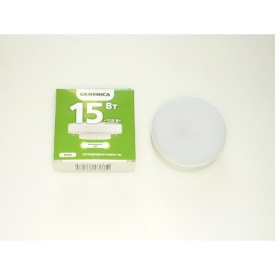 Эл.лампа GX53 GENERICA 15Вт 4000К LED /10/100