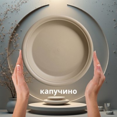 Тарелка пласт 'Удача' d25см Капучино ТУКАП /50