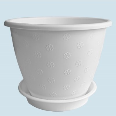 Кашпо 'Цветочек' 2,1л Белый с поддоном КЦ2,1Б /70