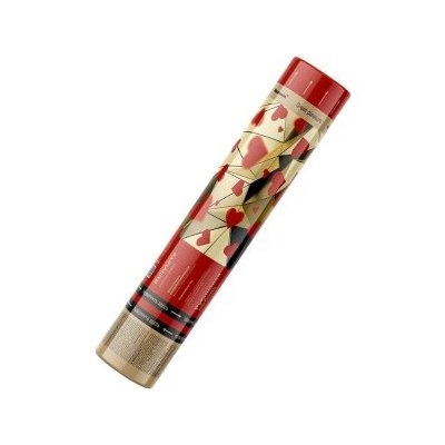 СМ001 Пневмохлопушка 30 см конфетти-сердца из фольги (красный) 1/100