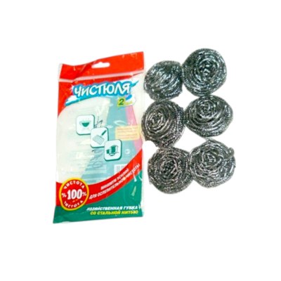 Губка для посуды металл 6шт блистер малая 108-19-445 \300