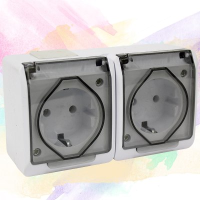 Розетка 2гн с крышкой ОУ с/з 4w-21 17-210/18-8 \120