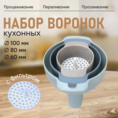 Воронка пласт Набор 3шт с фильтром 2021-180/2023-177w \144