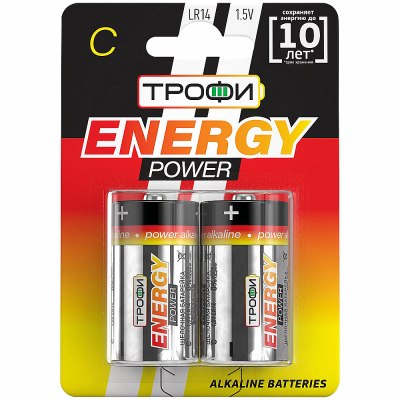 Батарейка Трофи R14 BL2 Energy Power