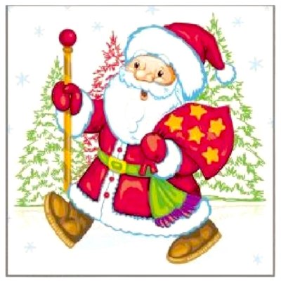 Салфетки бумажные 24*24 Новый год ассорти