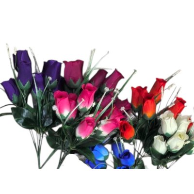 Цветок искусственный 25-105Н М-19 роза 7 бутонов цвет mix   \40