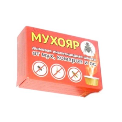 Шашка дымовая 'МУХОЯР' от мух,комаров и ос 100гр \48