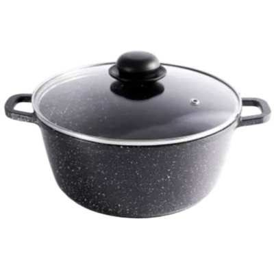 Кастрюля 20см с антипригарным каменным покрытием с крышкой ВС-1801