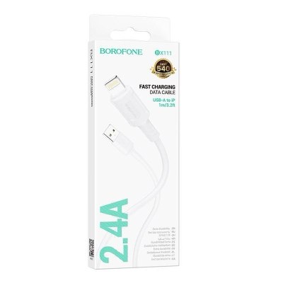 Зарядный кабель iphone Borofone BX111 1м белый