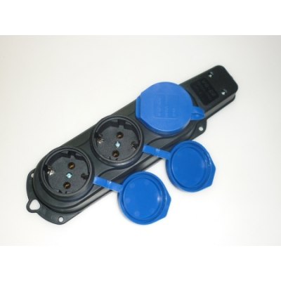 Колодка каучук 3гн с/з с защитной крышкой 10/16А 250V /80