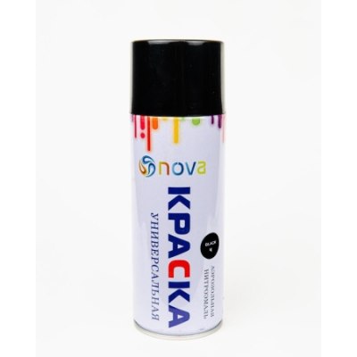 Краска аэрозоль Nova №4 450мл (Черная Матовая) /24