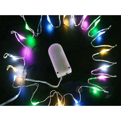 Гирлянда РОСА медный шнур 20 ламп 2м разноцветная на батарейках