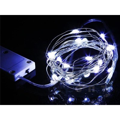 Гирлянда РОСА медный шнур 20 ламп 2м белая на батарейках