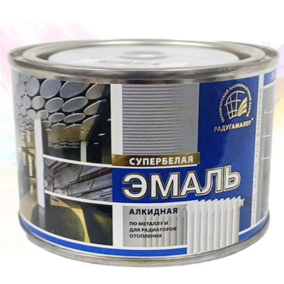 Эмаль д/радиаторов отопления  РАДУГАМАЛЕР алкидная белая 0,4кг \28