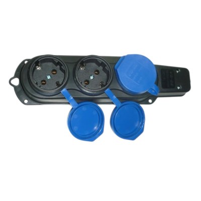 Колодка каучук 3гн с/з с защит.крышкой 10/16А 250V