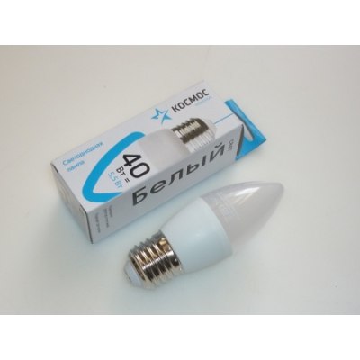 Эл.лампа Космос CN 5.5Вт 220В Е27 4500К LED свеча
