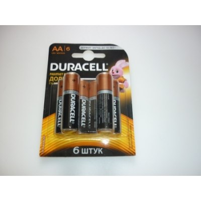 Батарейки Duracell R06 блистер /по 6/