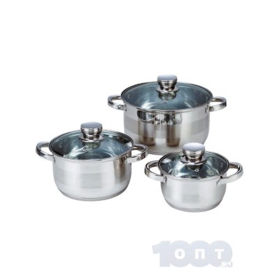 Набор кастрюль VL375 3 шт\2,7л d-18см\3,6л d-20см\4,8л d-22см