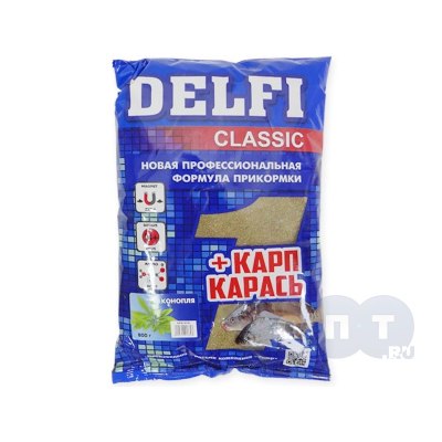 Прикормка DELFI Classic карп+карась /конопля/ DFG-006 800г /10