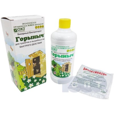Чистящее ср-во д/выгребных ям и септиков ГОРЫНЫЧ-бинарный препарат для дачных туалетов 0,5л\12
